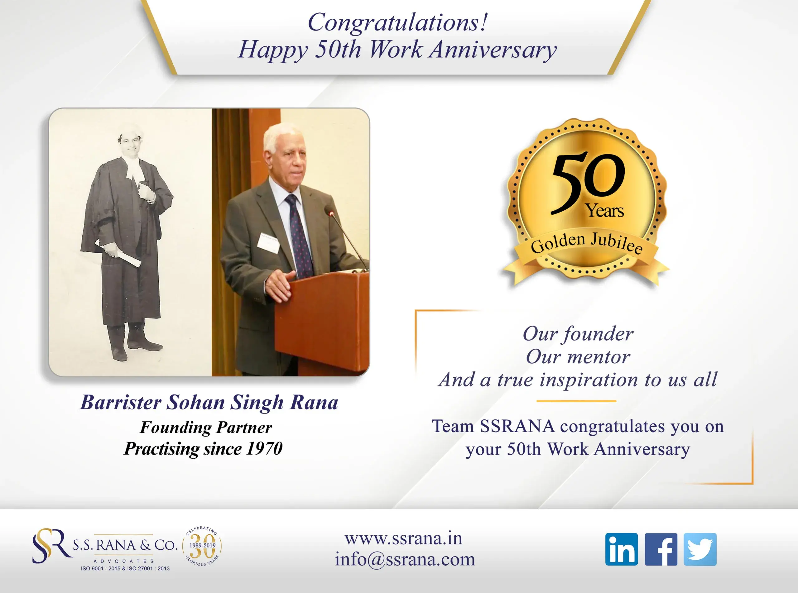 Congratulation Happy 50th Work Anniversary