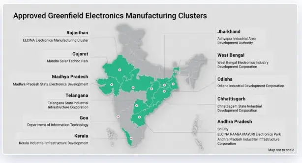 Approved Greenfield Electronics Manufacturing Clusters