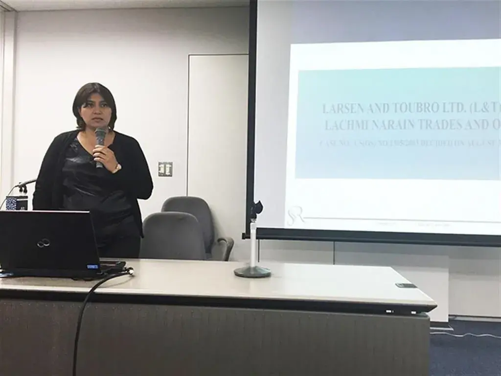 Lucy Rana giving talks on Larsen & Toubro
