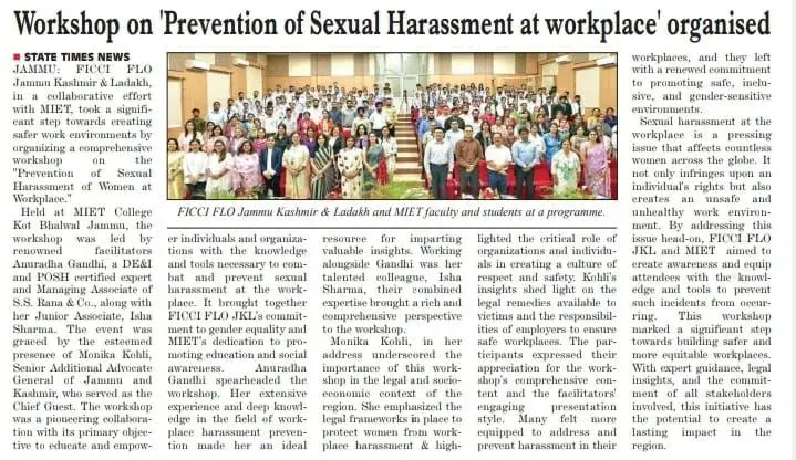 Workshop Prevention Sexual Harassment organise