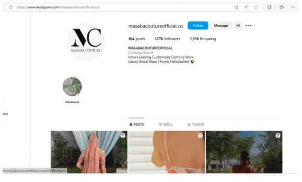 another attachment of masaba instagram handle