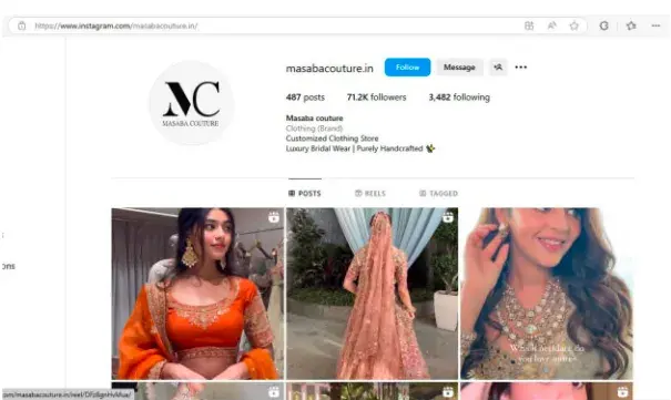 instagram handle of masaba