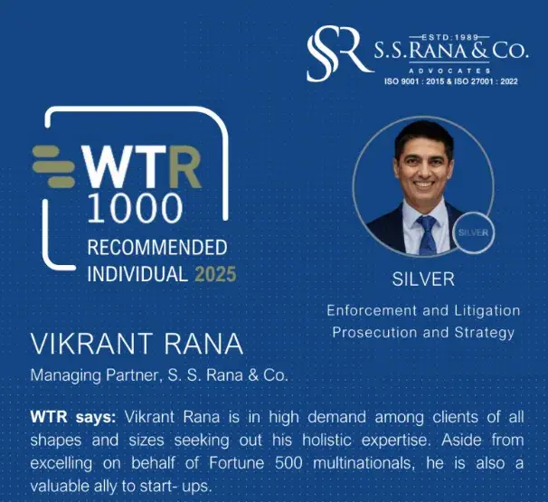 Vikrant Rana ranked in SILVER TIER- WTR 1000 2025
