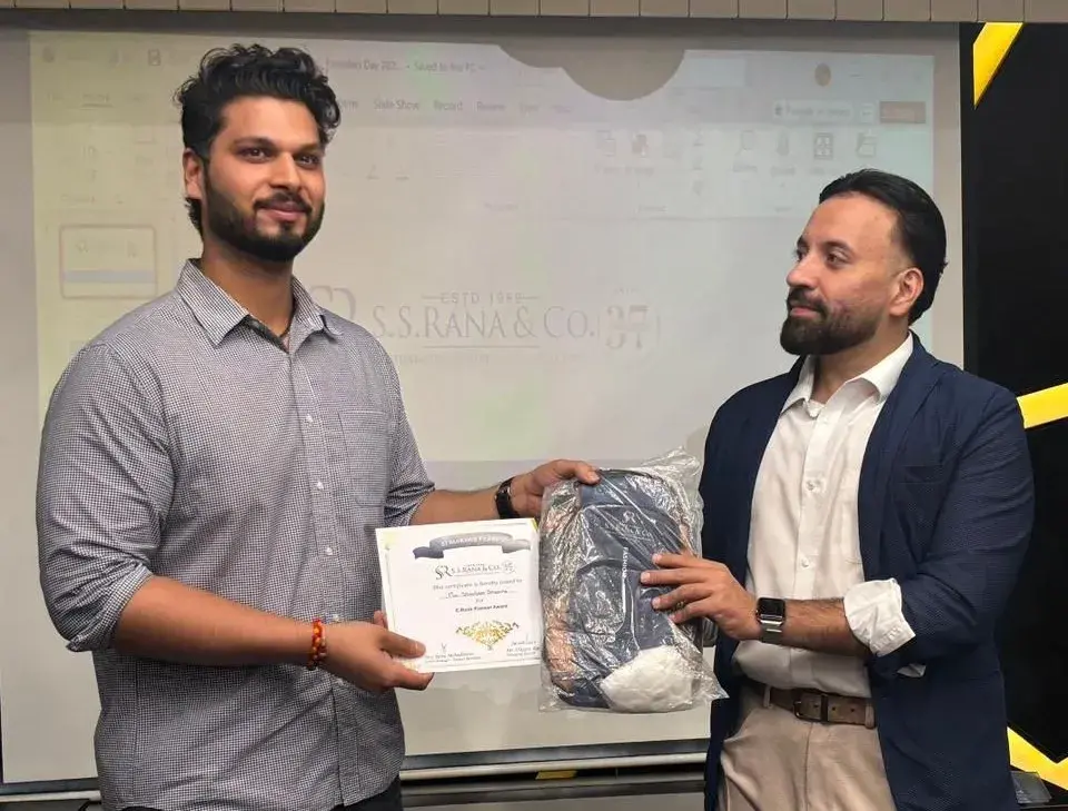 Shantam Sharma Receives award 37th year Celebration