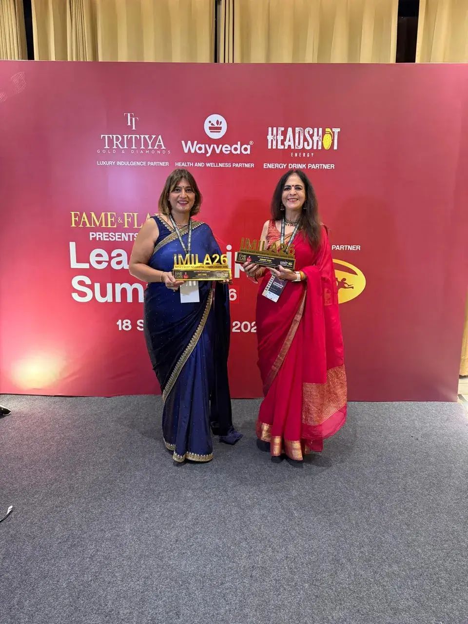 Lucy Rana and Sonu Rathore with IMILA Award
