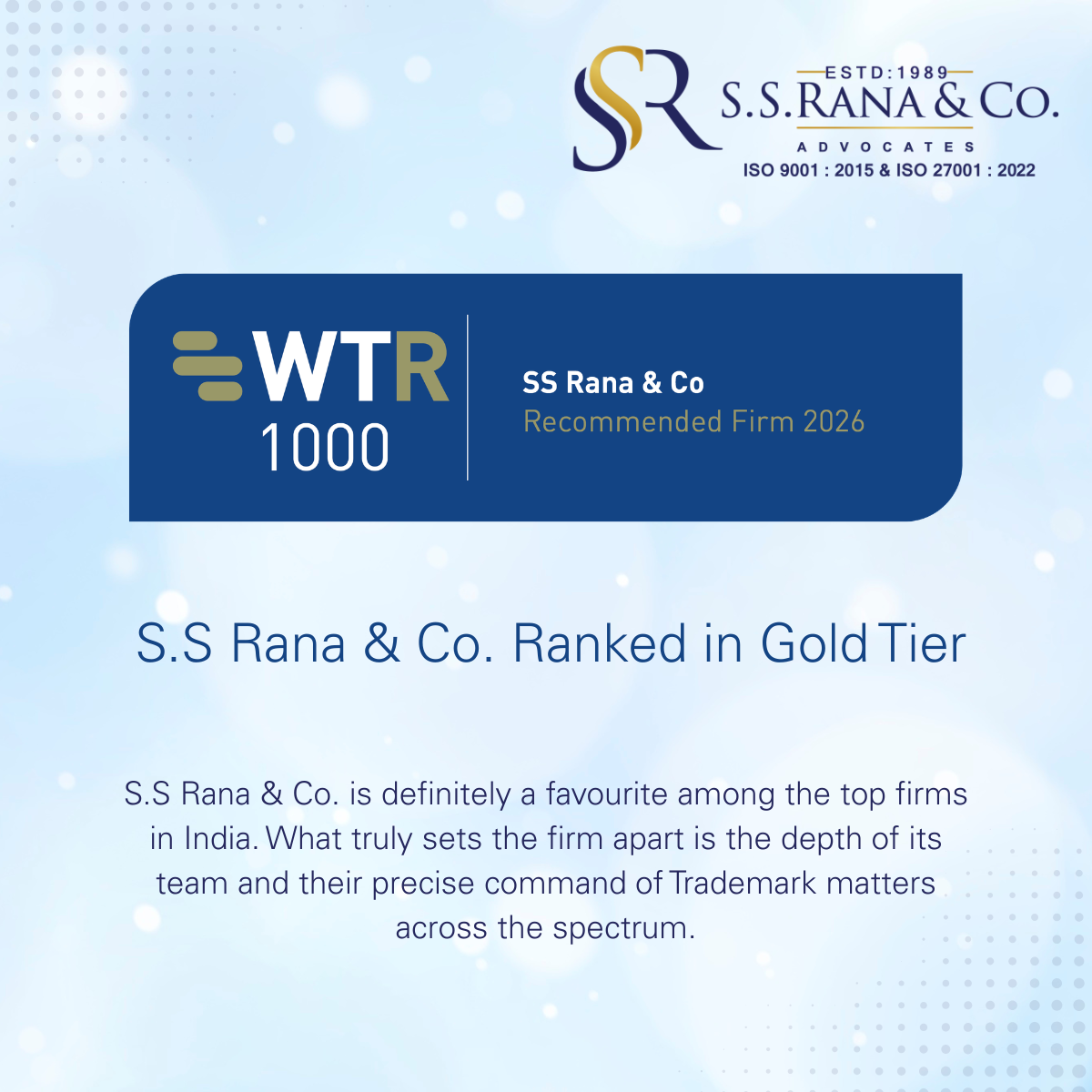 WTR 1000 SSR